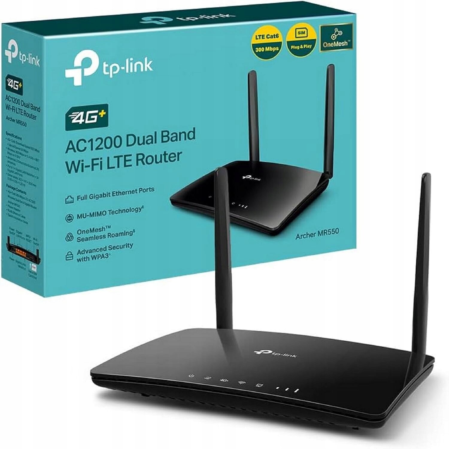TP-Link Archer MR550 4G+ Cat6 300Mbps Sim Wi-Fi AC1200 Dvoupásmový Gigabit