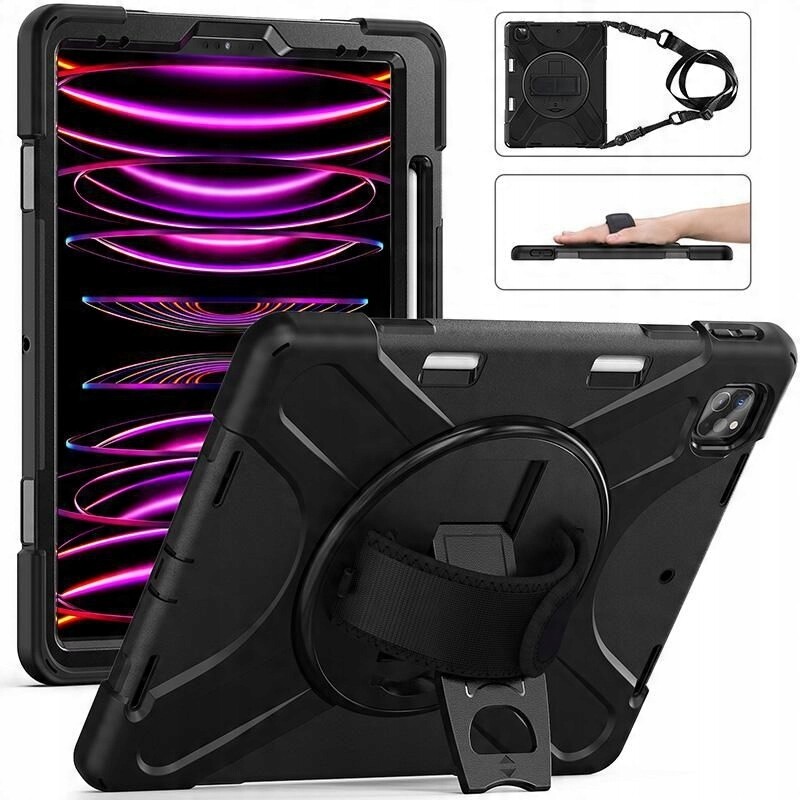 Defender Case pro iPad Pro 12,9, ruční a ramenní popruh 3-6 gen. 2020-2022