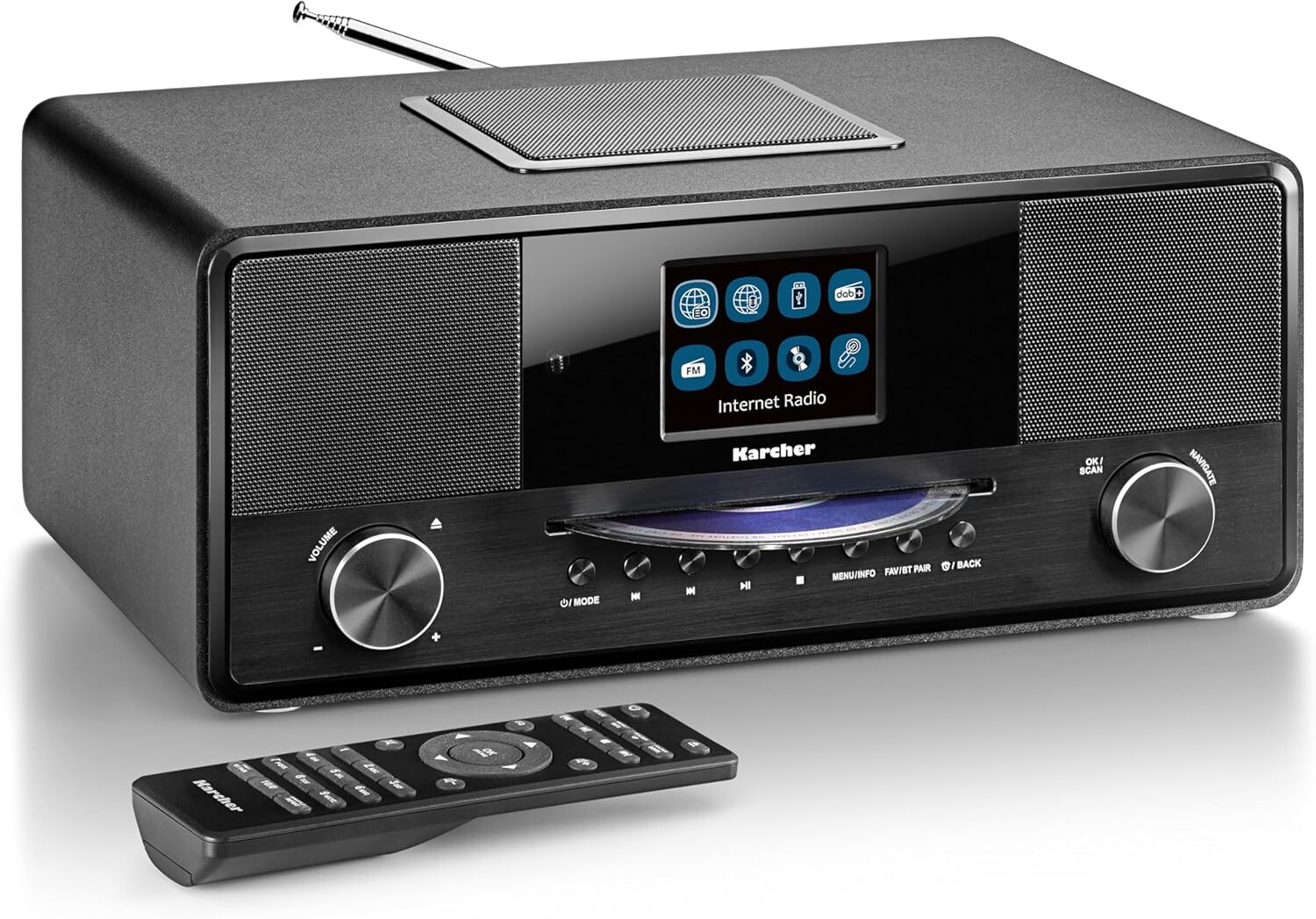 Karcher Dab 9000CDi WiFi rádio CD Dab+ Ukw Bluetooth Usb budík černý