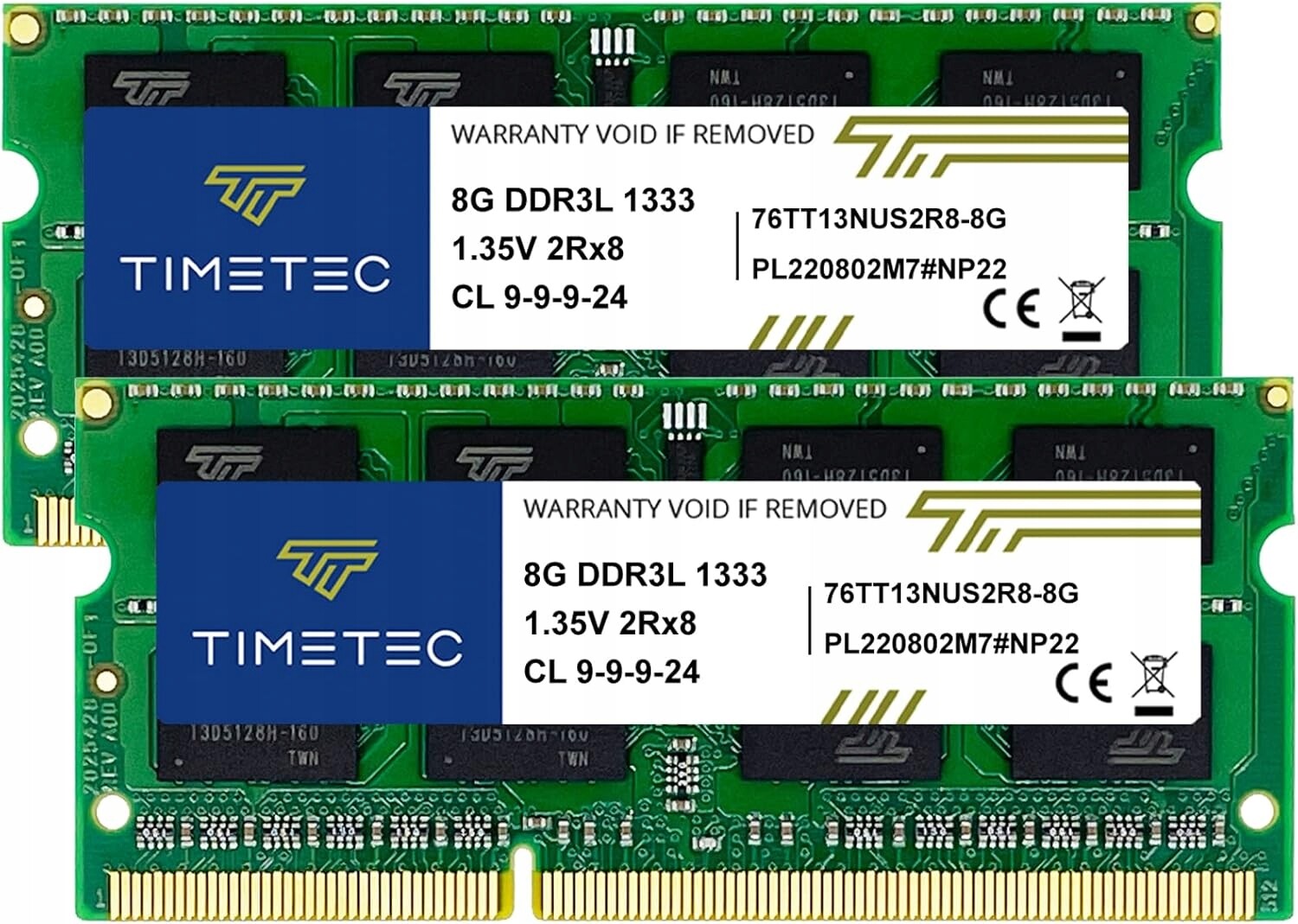 Timetec 16GB (2x8GB) DDR3L 1333MHz Sodimm Notebook Pc 1.35V CL9 2Rx8 bez Ecc