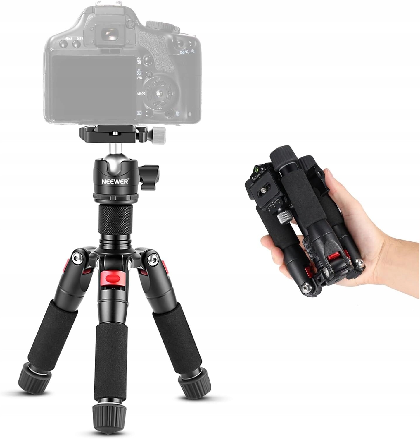 Neewer Mini stolní stativ hliníková hlava 360 nastavitelný 50 cm 5 kg Dslr