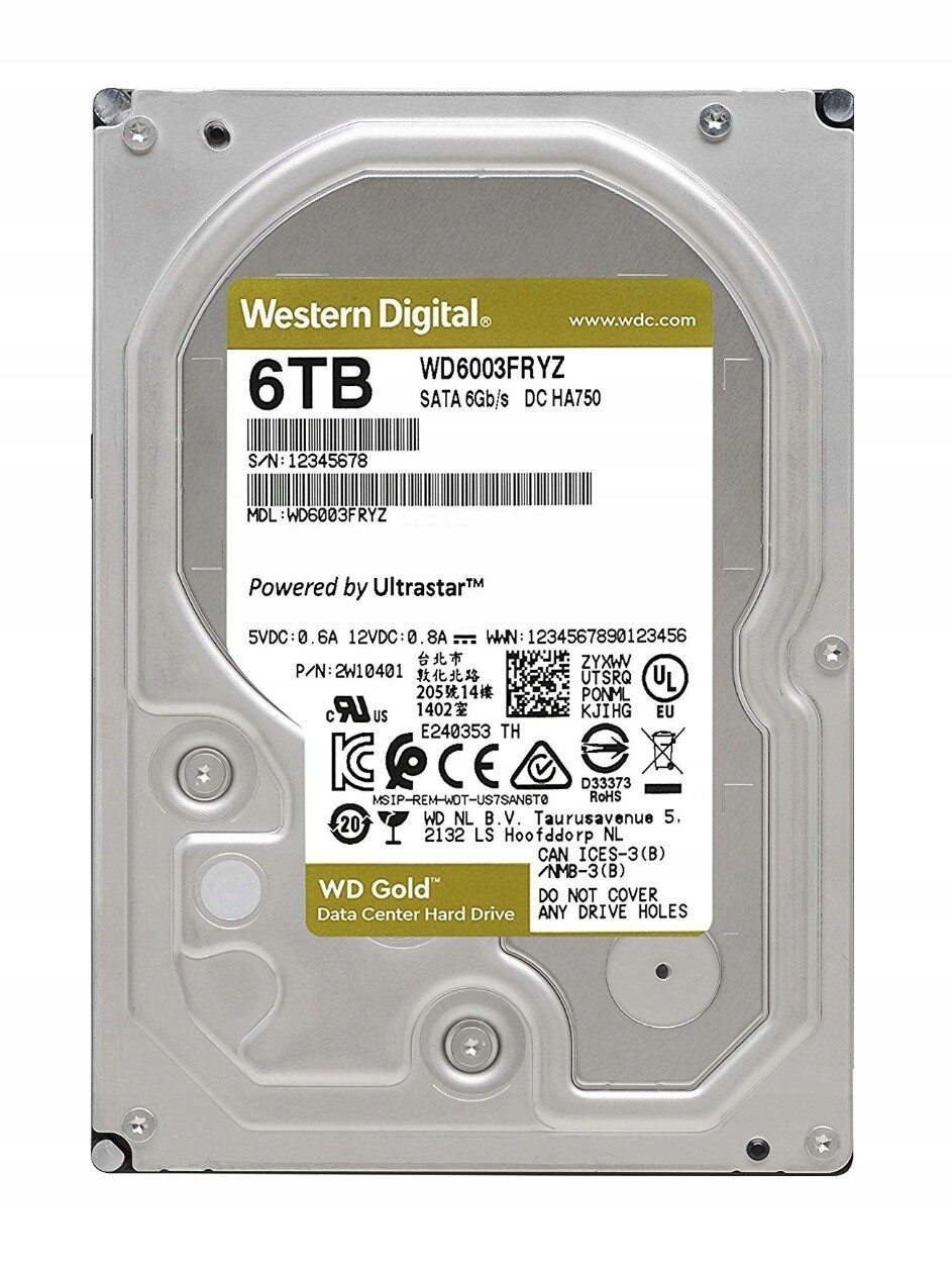 Pevný Disk Wd Gold WD6003FRYZ 3.5