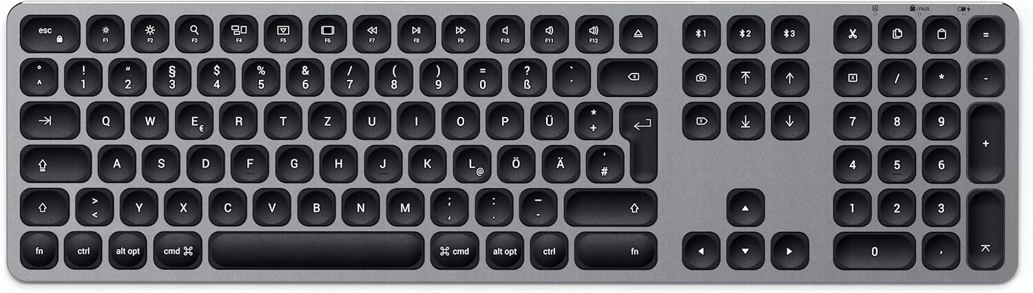 Satechi Hliníková Bluetooth klávesnice Německý numerický blok Mac iPad