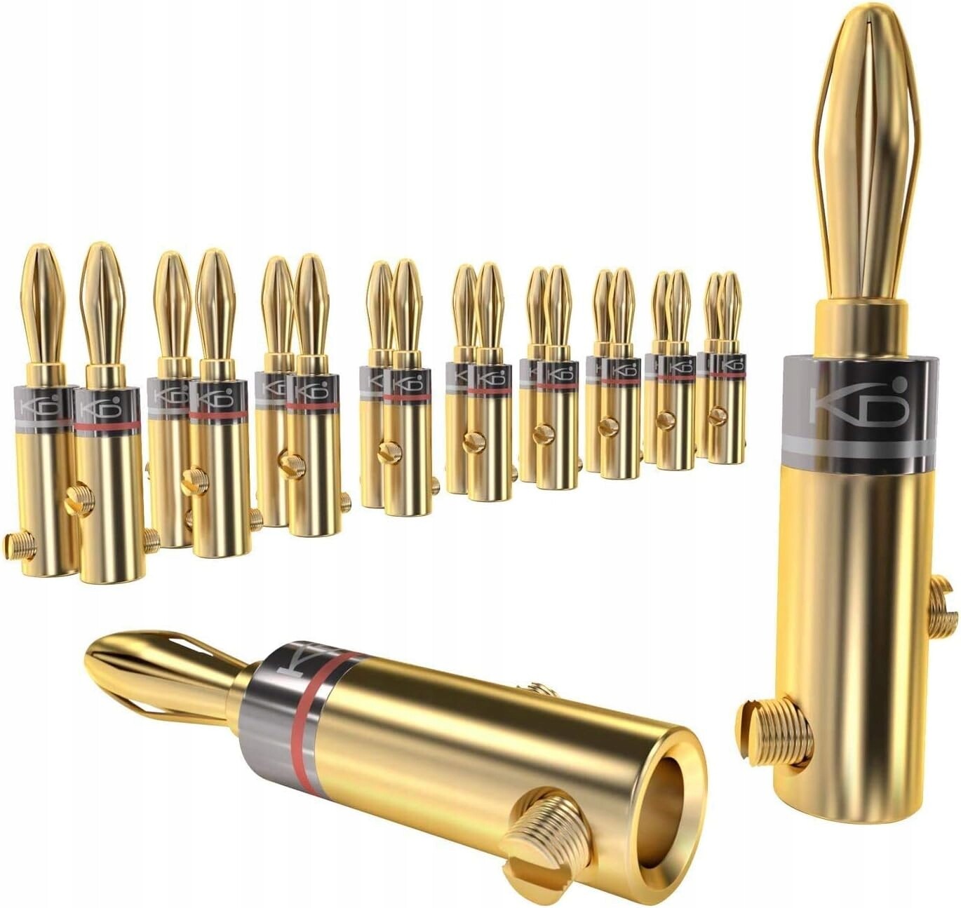 KabelDirekt Banánový konektor HiFi reproduktor 10 párů 6 mm² šroubovaný, pozlacený