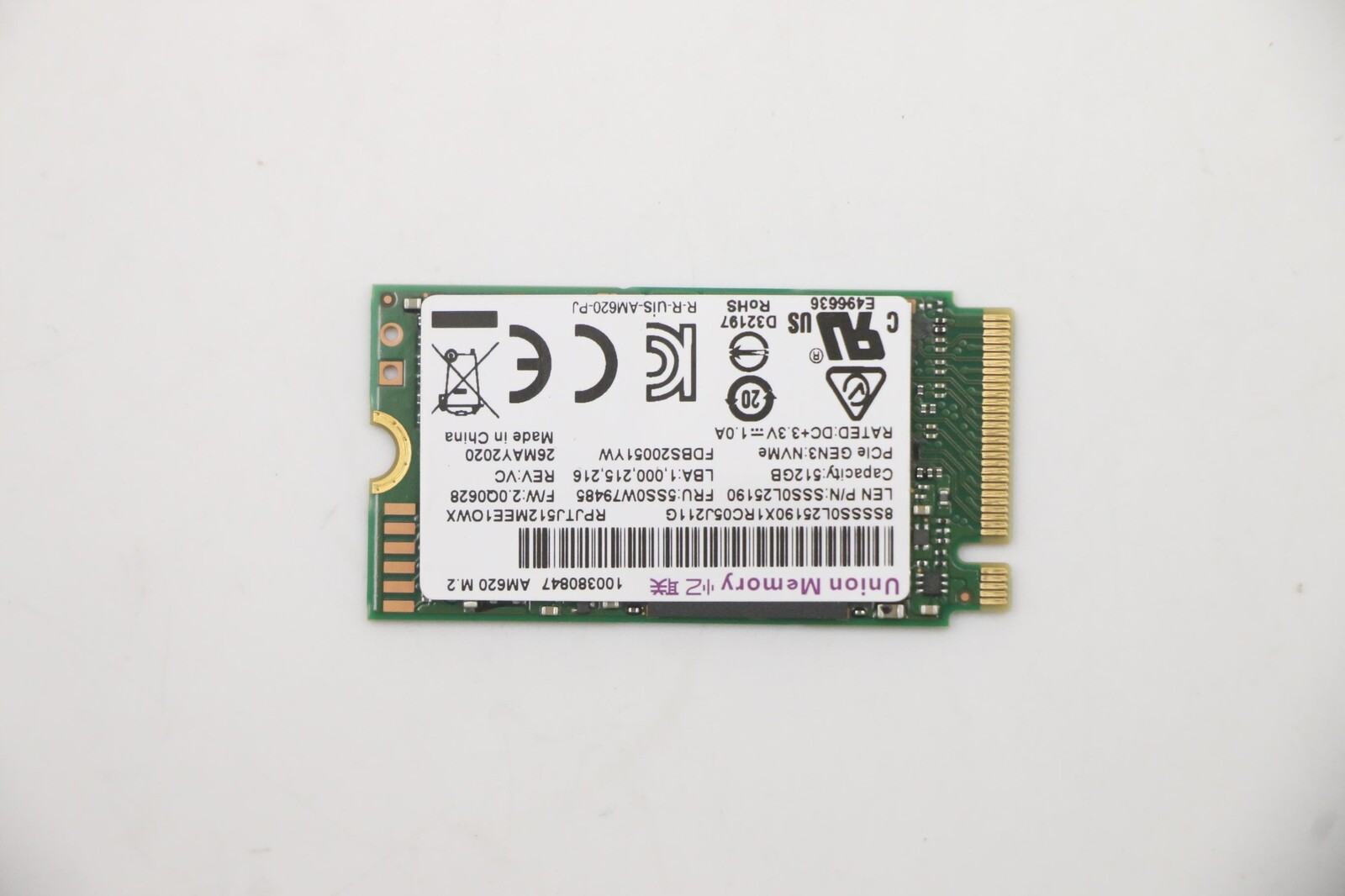 Lenovo 512G,M.2,2242,PCIe3x4,UM,STD, 5SS0W79485