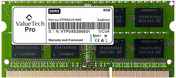 paměť Ram 8 Gb DDR3 1600 MHz pro notebook počítače AiO So-dimm, rychlá