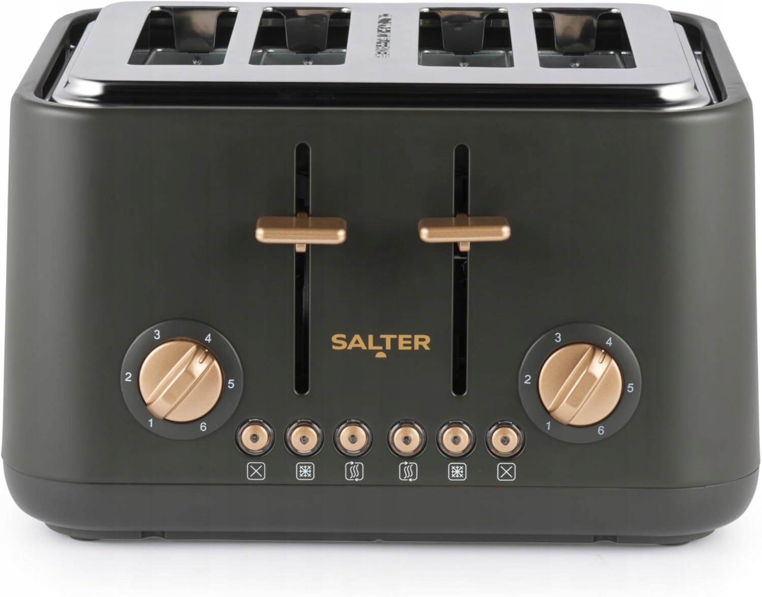 Salter Pebble Toustovač 4 široké otvory vysoký zvedák 6 úrovní šedý