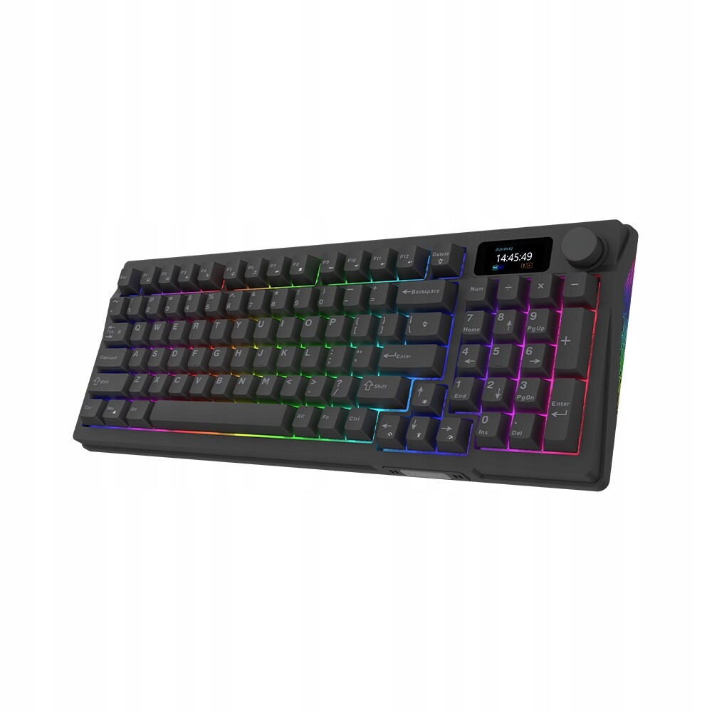 Aqirys Mechanická klávesnice 96%/95 s drátovými klávesami Atria černá