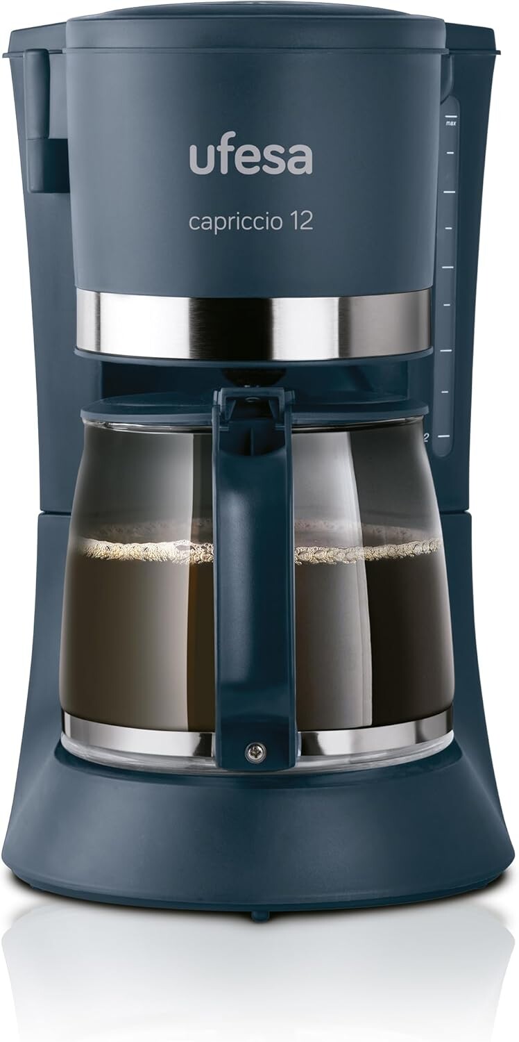 Ufesa CG7124 Překapávací kávovar 1.2L na 12 šálků 680W sklo konvice, s ohřívací plotýnkou