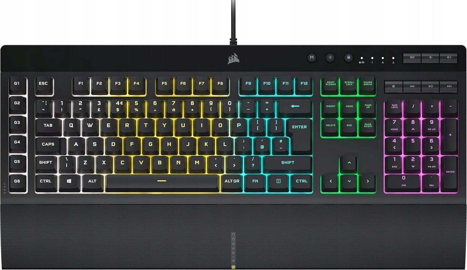 Corsair K55 Rgb Pro Drátová herní klávesnice IP42 Makro Qwerty Uk