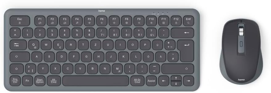 Hama klávesnice bezdrátová myš Bluetooth Rádio Pc tablet chytrý telefon tichý