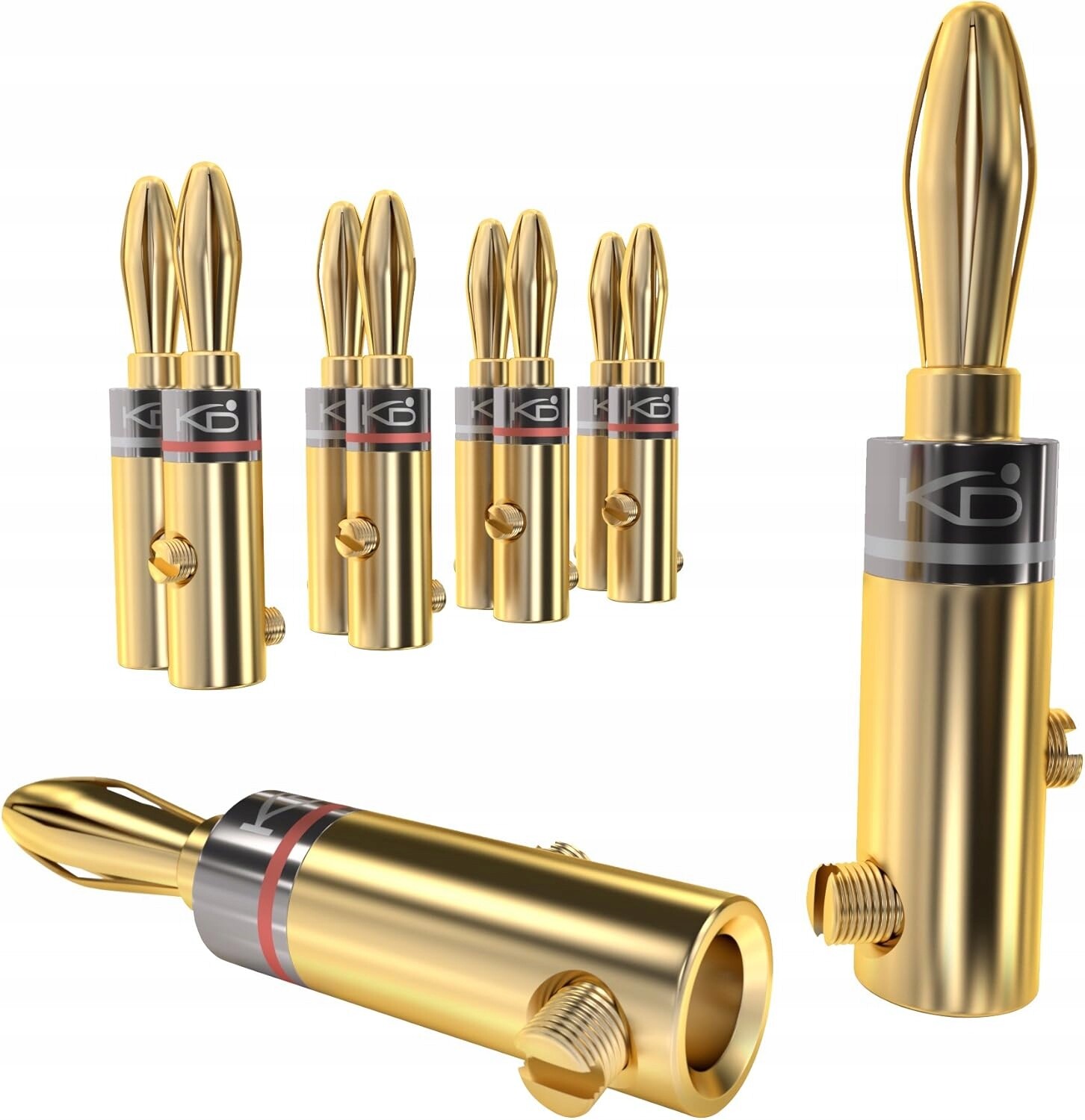 KabelDirekt Banánový konektor 6 mm² přišroubovaný, 5 párů, pozlacený k reproduktorům