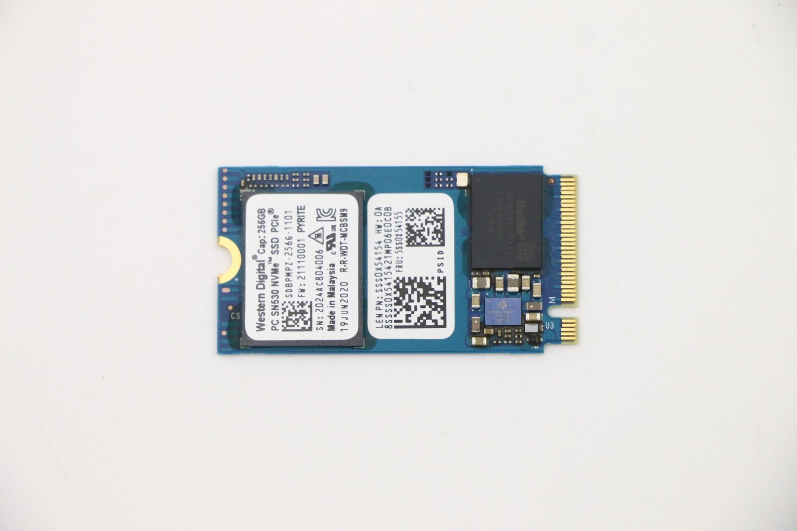 Lenovo Wd SN530 256G PCIe 2242 Ssd, 5SS0X54155
