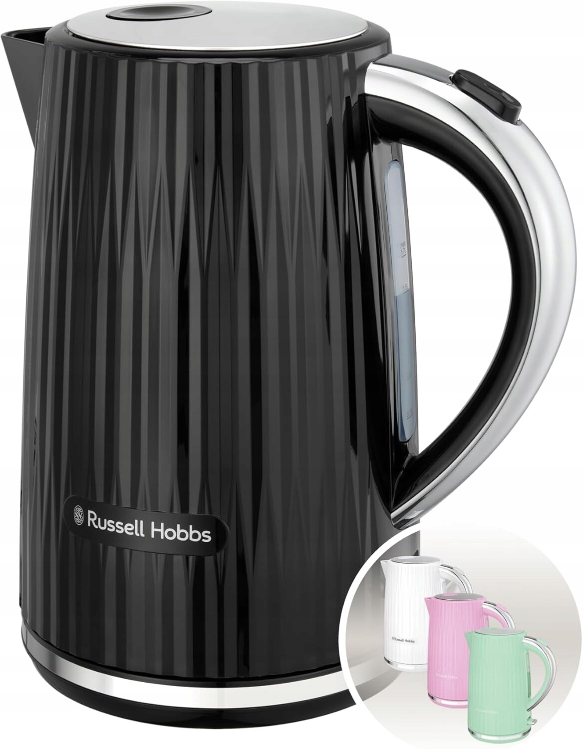 Russell Hobbs Elektrická varná konvice Eden 1.7 L 2400 W Černá Perfect Pour Filtr