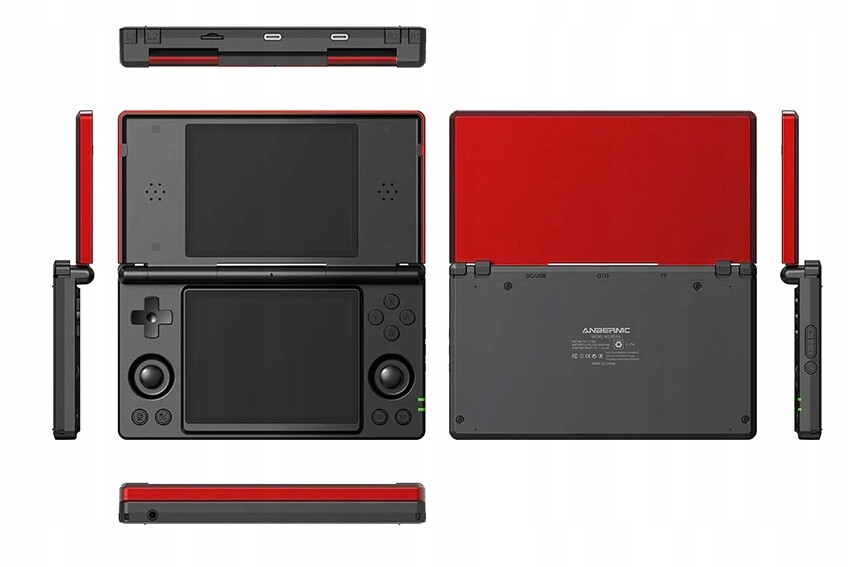 Přenosná konzola Anbernic Rg Ds se dvěma obrazovkami Červená