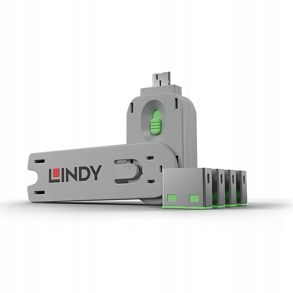 Lindy Usb Port Blocker Pack 4 Green, 40451