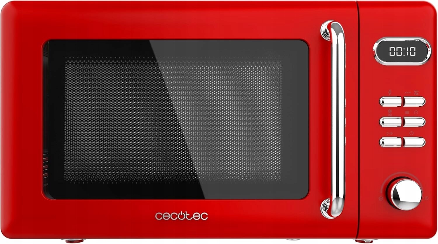 Cecotec Digitální mikrovlnná trouba Grill 20L 700W Retro Červená 8 Prog