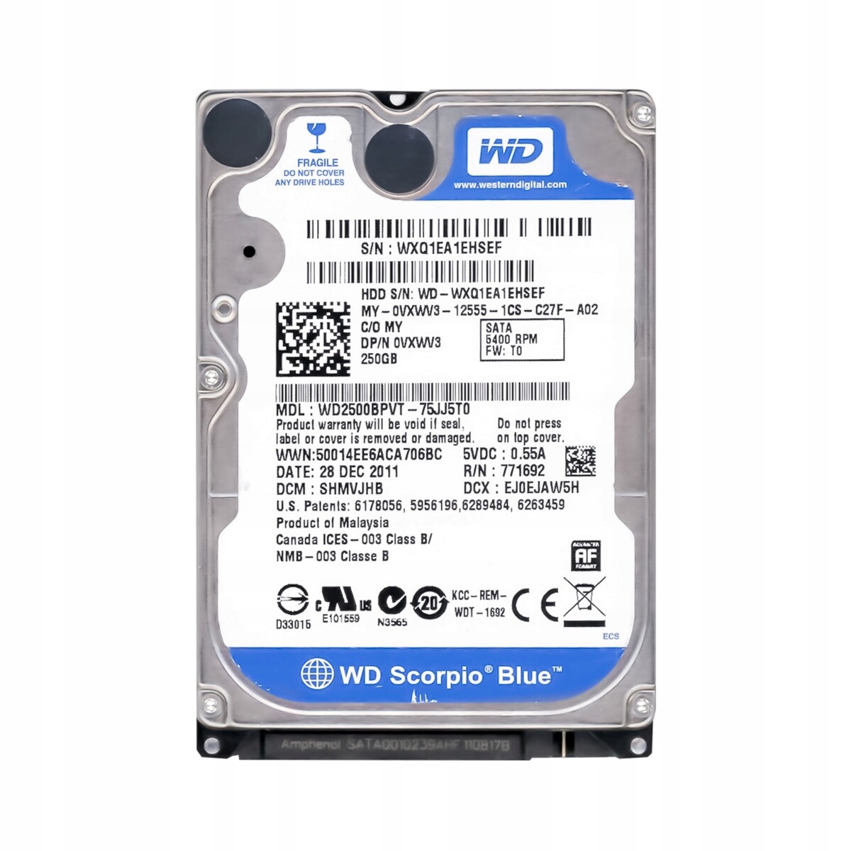Wd Scorpio Blue 250GB 5.4k 8MB Sata II 2.5