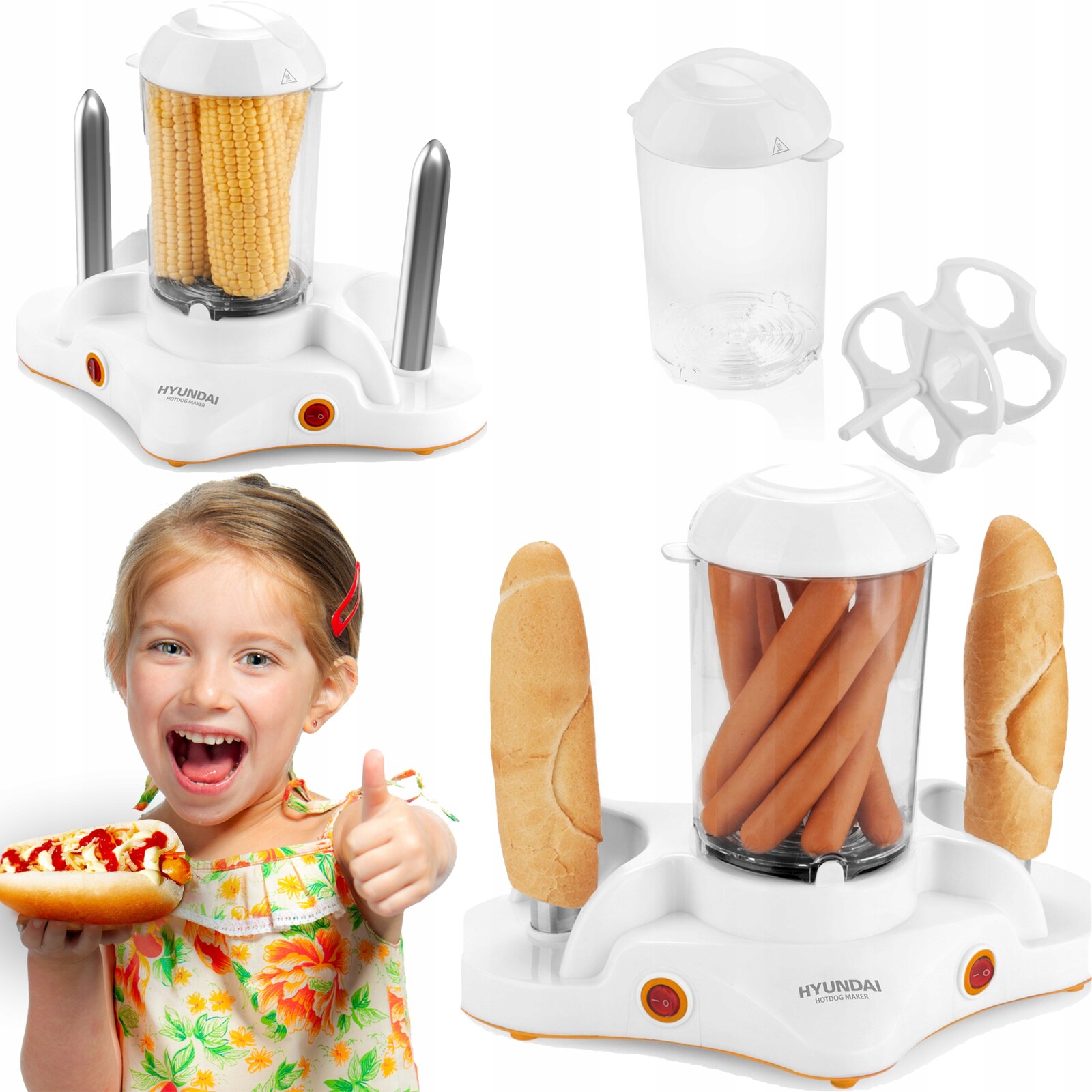 Přístroj Na Výrobu Hot Dogů 3v1 Vařič Vajec 6 Vajec