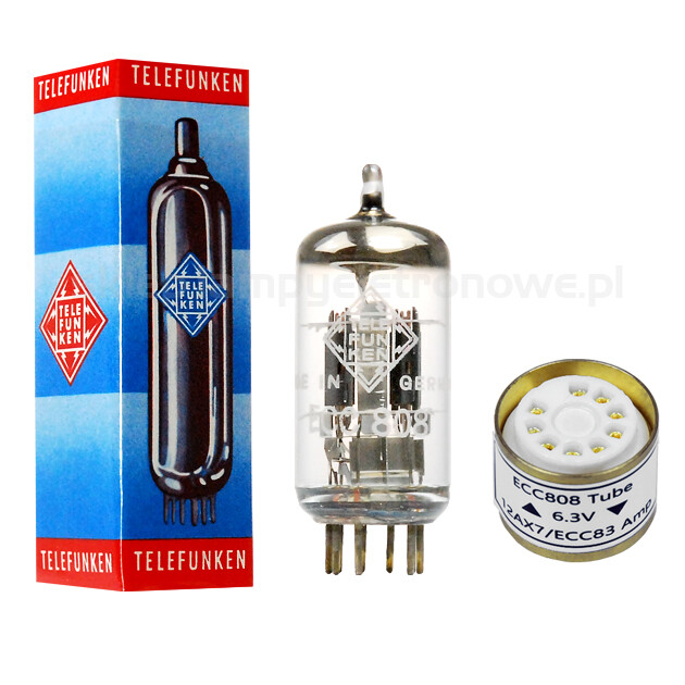 ECC83, ECC803, 12AX7 -> ECC808 6KX8 Telefunken Nos adaptér