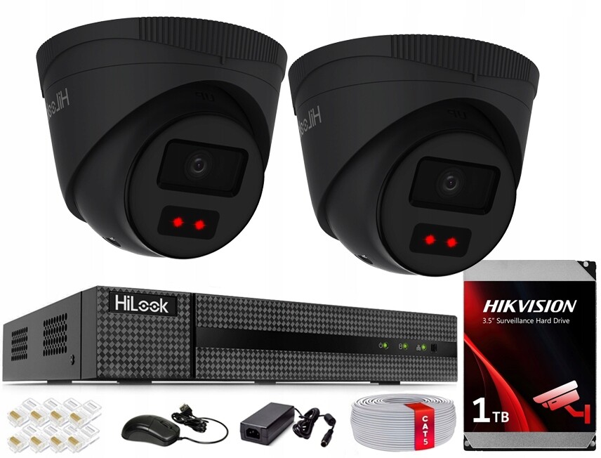 Sada monitorování Ip kamery 4MPx Venkovní HiLook od společnosti Hikvision Disk 1TB