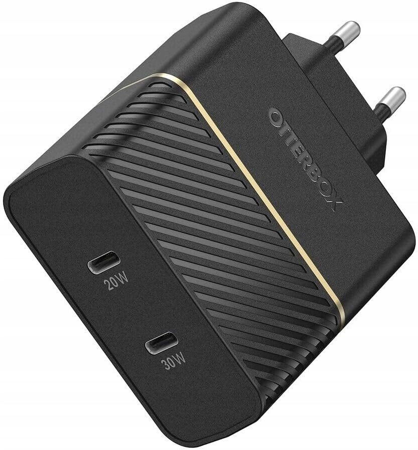 OtterBox Nástěnná nabíječka 50W Dvouportová Usb-c GaN Rychlá Černá