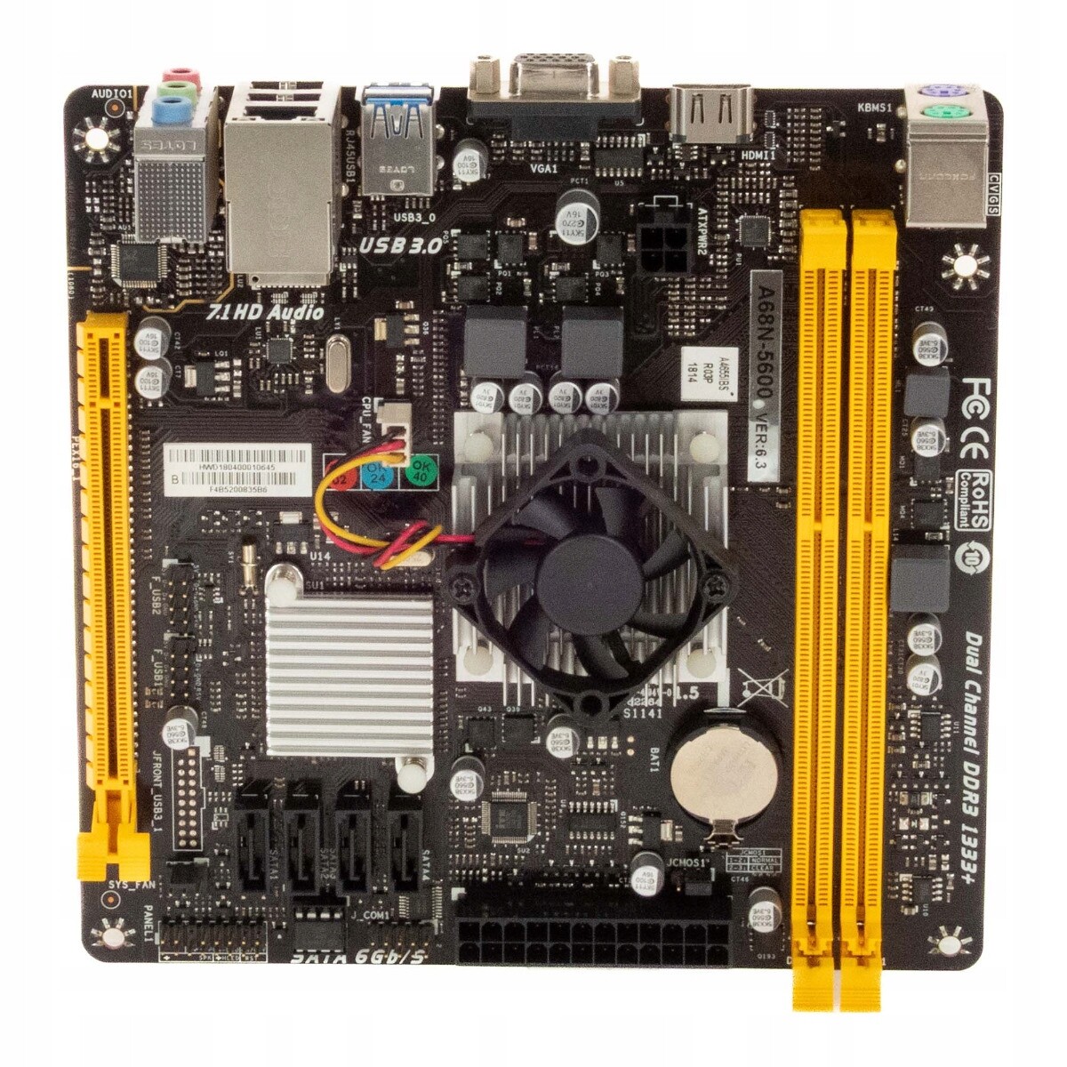 Biostar A68N-5600 VER:6.3 Amd A10-4655 Cpu DDR3 PCIe mini Itx