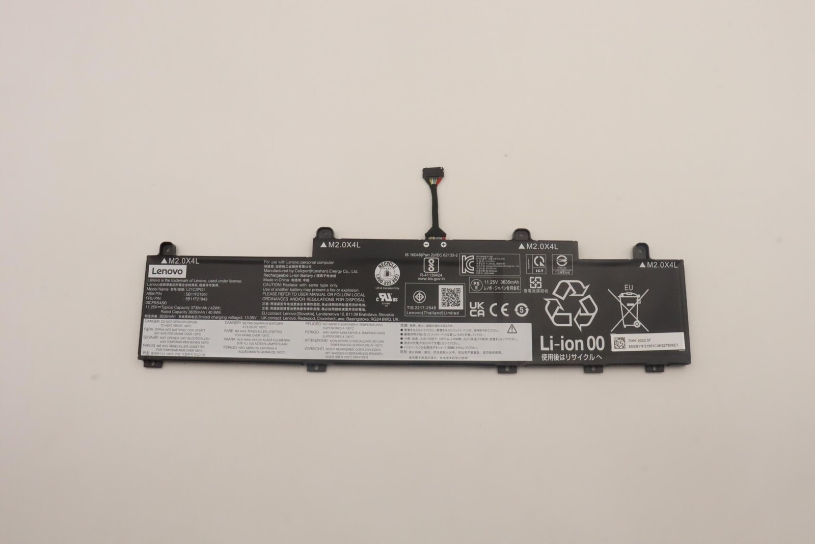 Lenovo Baterie 3článková 42Wh 11.25V, 5B11F21943