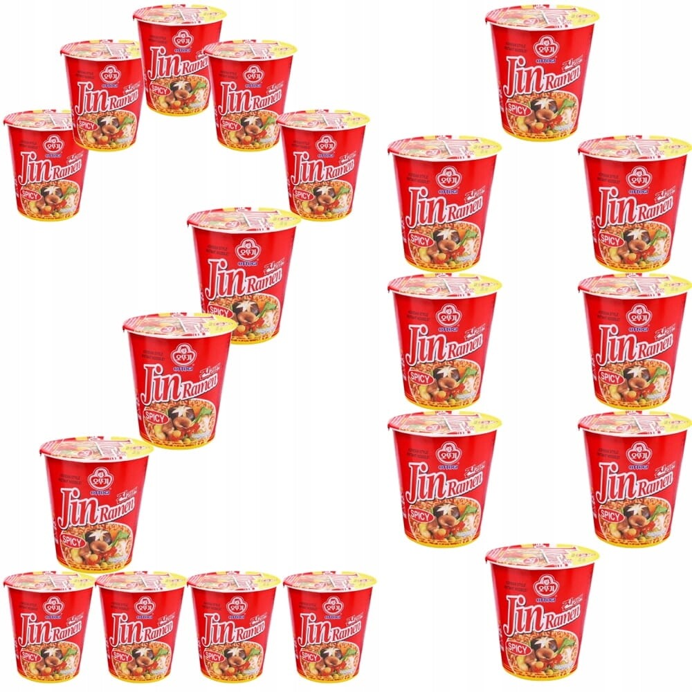 20x Korejská instantní polévka Jin Ramen Hot Hrnek Cup 65g Ottogi