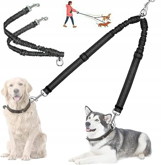 Dvojitá Vodítko 2V1 Pro Dva Psy Pes Procházka 360°