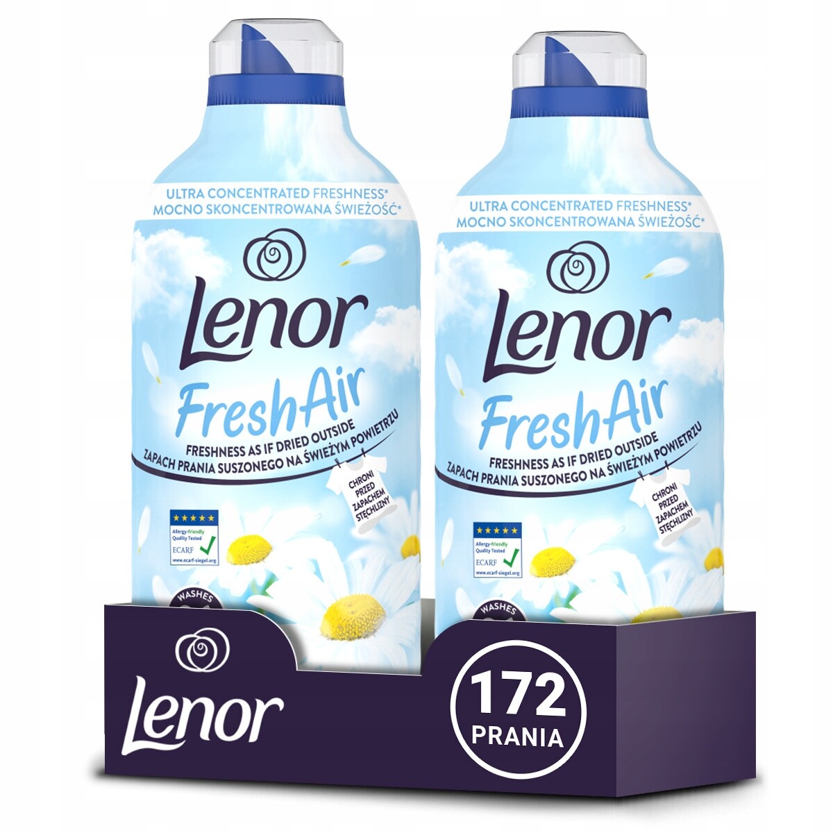 Sada 2x Lenor Fresh Air Tekutá aviváž Sensitive 1,2 l 172 praní