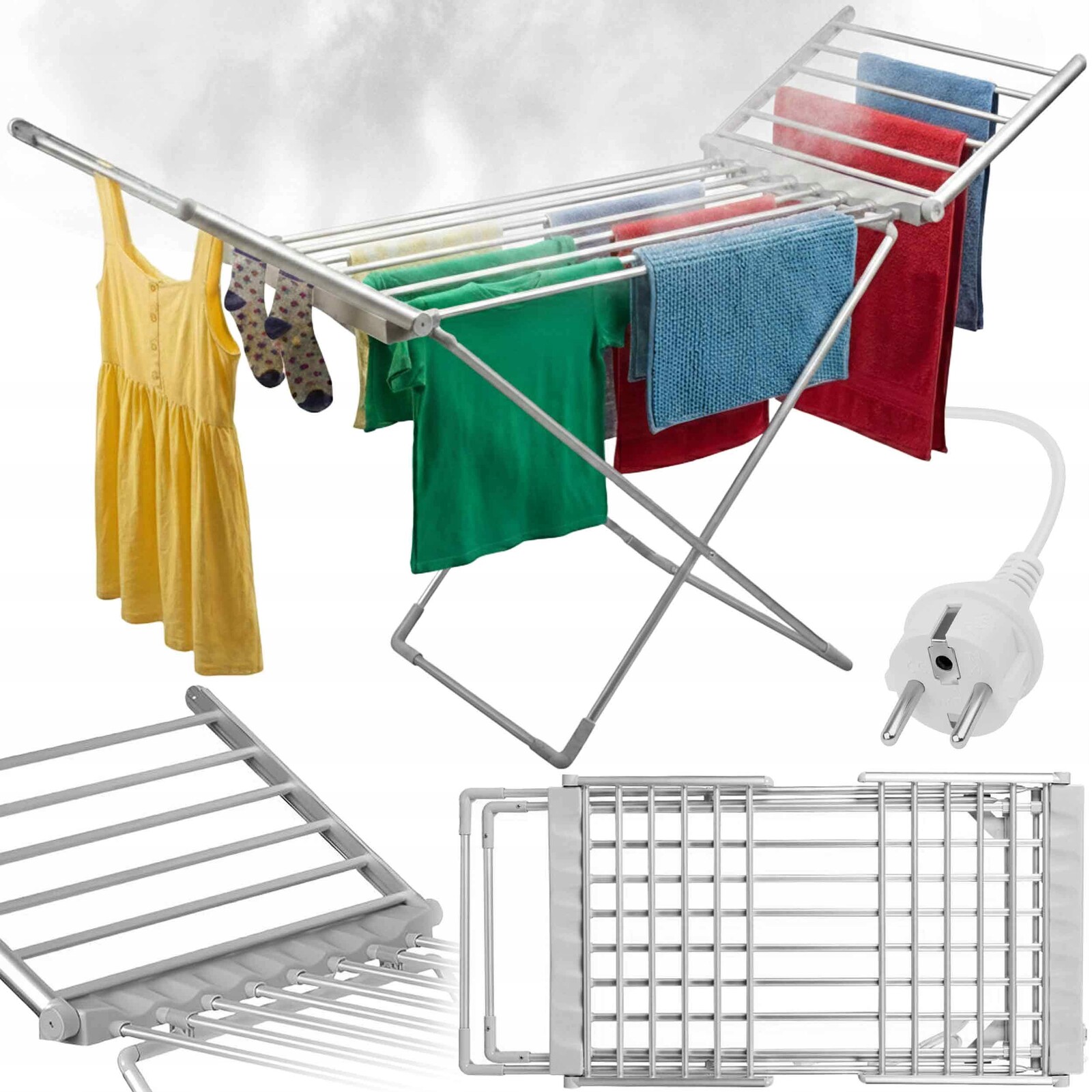 Elektrická Sušák na prádlo stojící rozkládací 20 Topných Těles 230 W