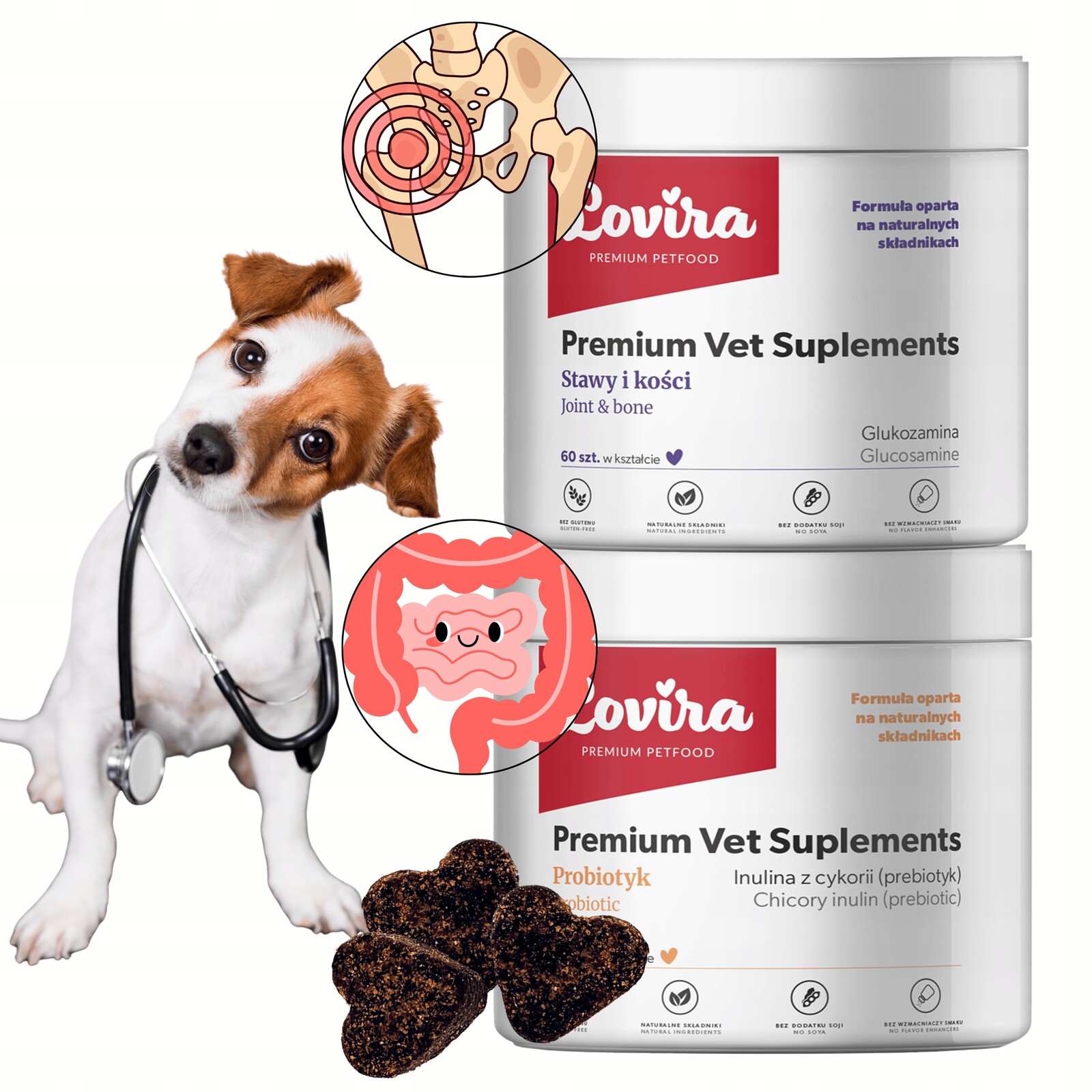 Sada 120 ks Doplňků Pro Střeva Probiotik Klouby A Kosti Pro Psa