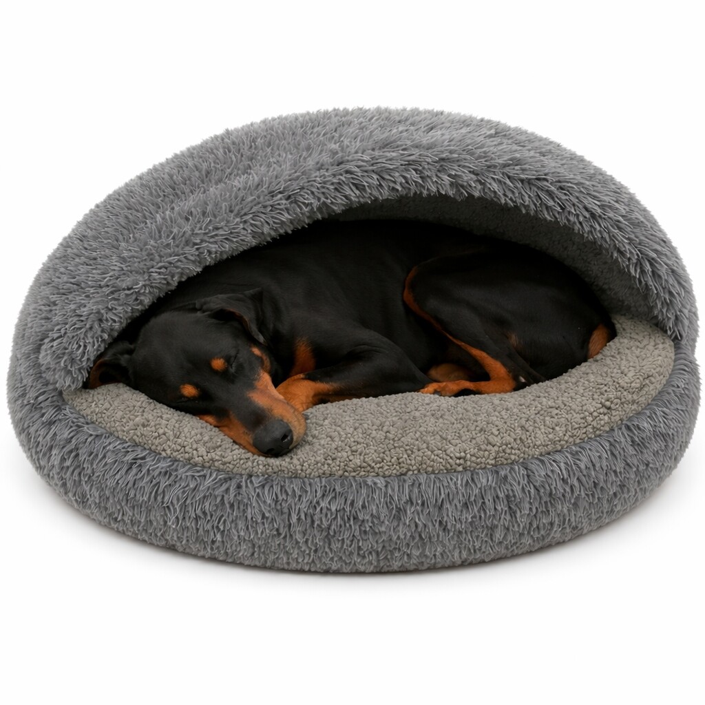 Pelíšek 100 cm – pro psa a kočku, teplý, kulatý. Shaggy Boucle