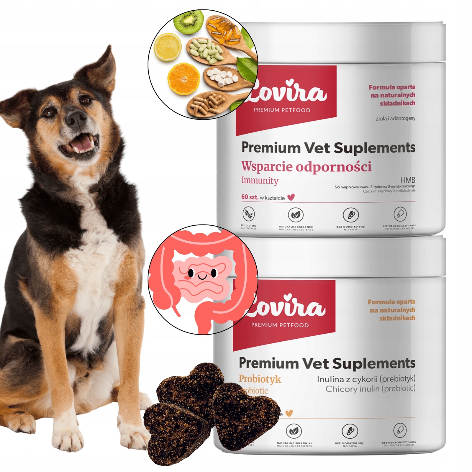 Sada 120 ks Doplňků Proti Střevům Probiotik A Imunita pamlsků pro psy