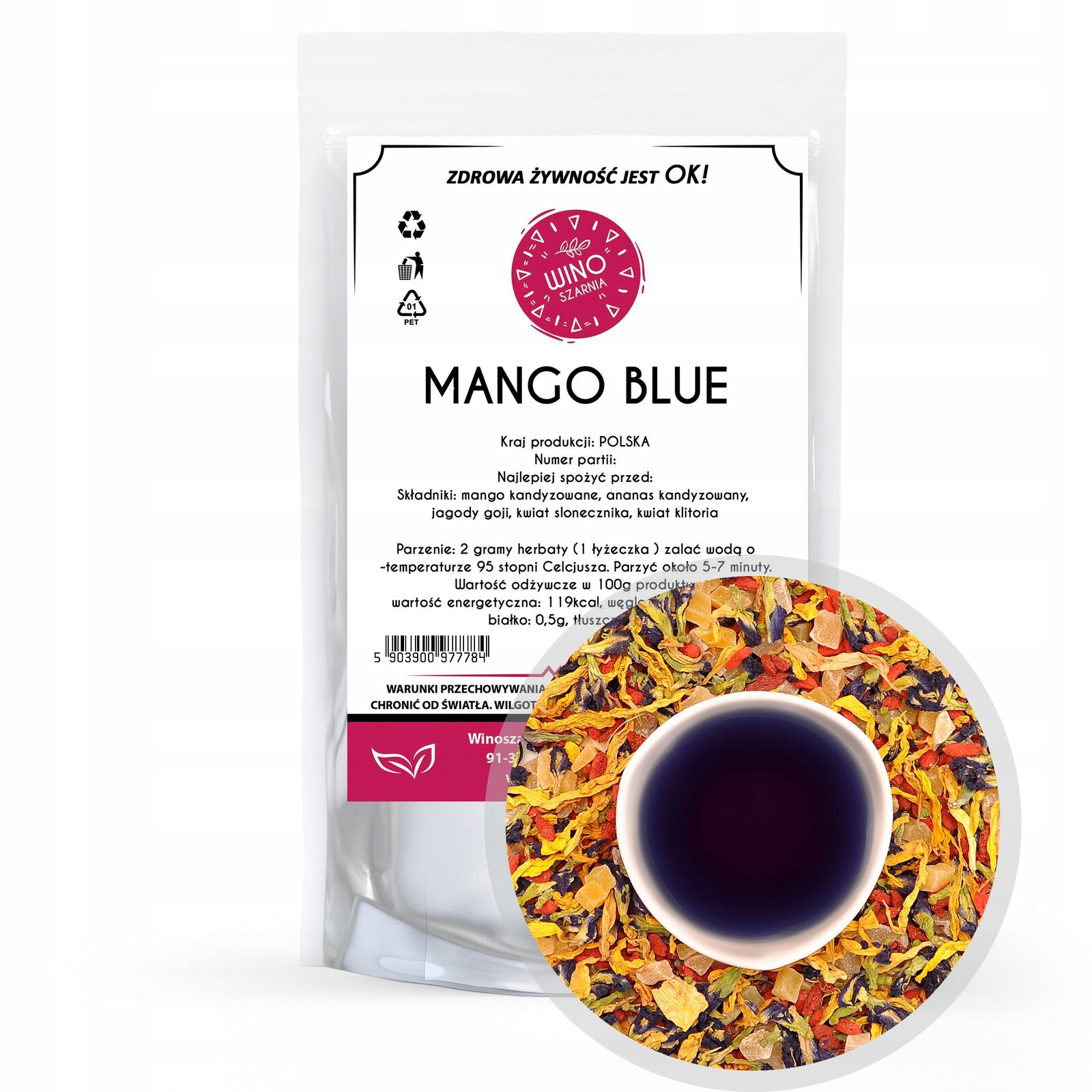 6 x Winoszarnia Čaj Mango Blue Tango 50 g