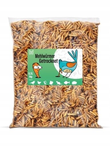 Mersjo Sušené larvy moučníku, krmivo pro koi, 6,5 l, 1 kg