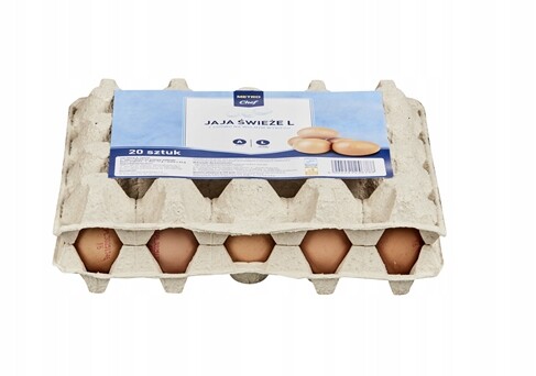 Metro Chef Vajíčka z volného výběhu Velikost L, dezinfikováno 20 kusů