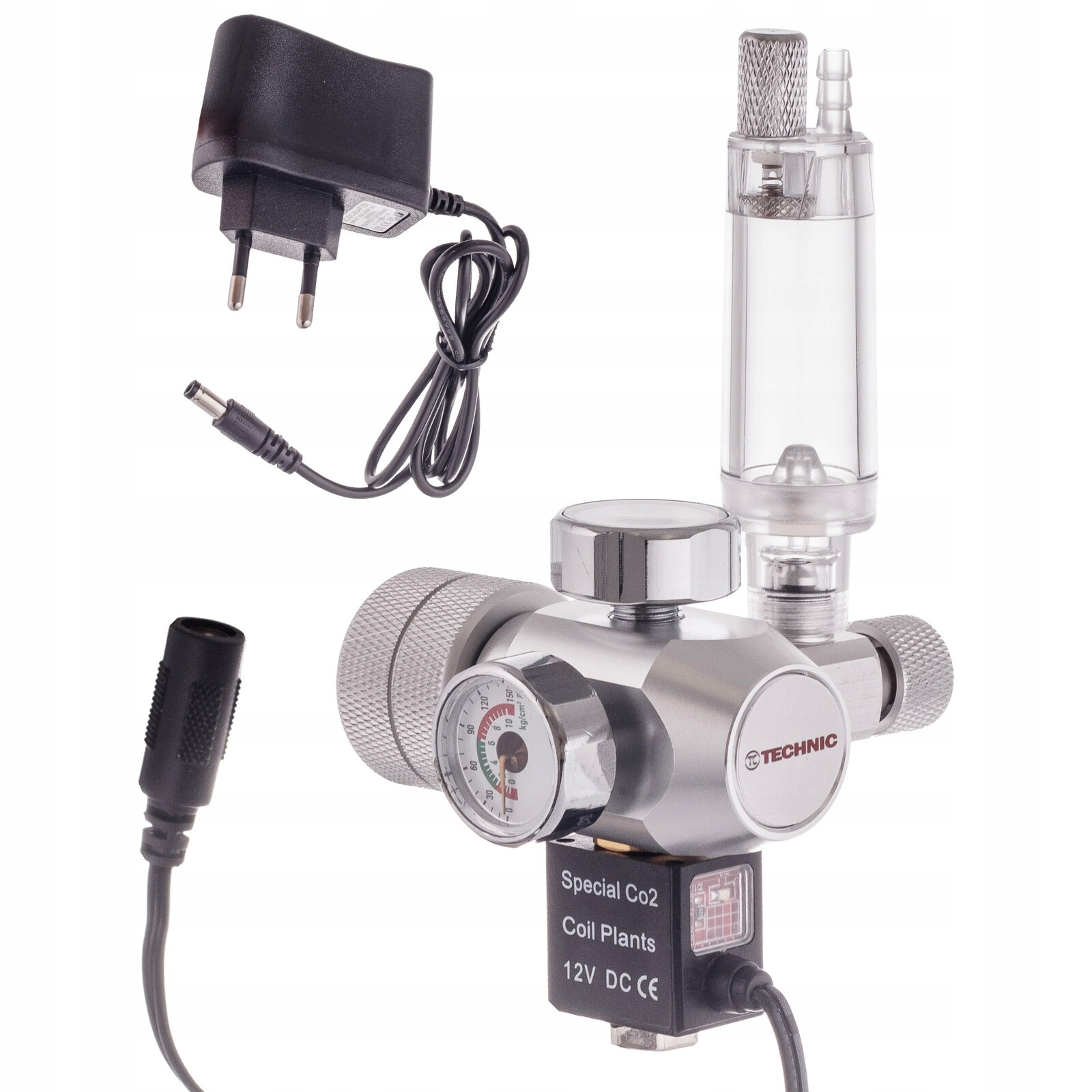 Reduktor CO2 pro Akvárium Počítadlo bublin Regulátor s elektroventilem 12V