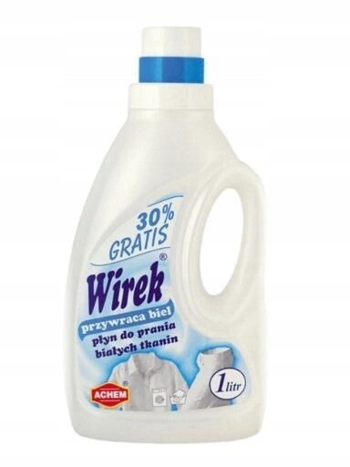 7 x Wirek, Tekutý prací prostředek na bílé prádlo, 1 l