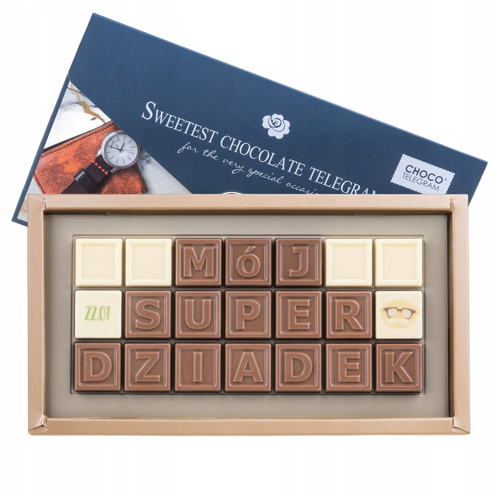 Dárek pro dědečka Čokoláda Belgická telegram Můj skvělý děda 200g