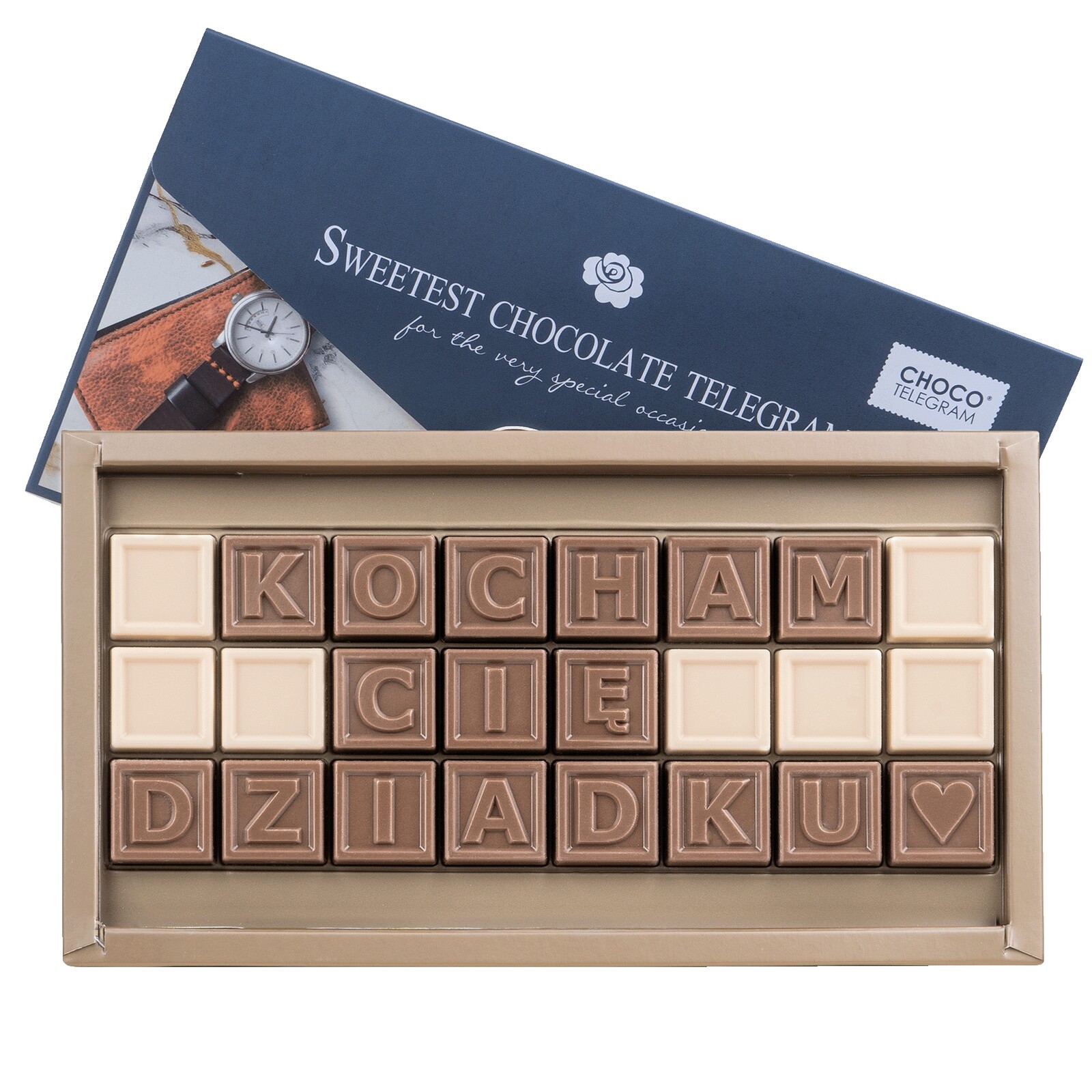 Dárek pro dědečka Čokoláda Belgická telegram Miluji tě, dědečku 228 g