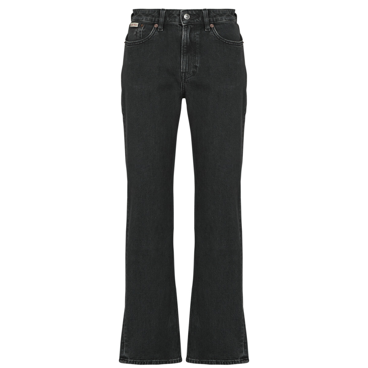 Calvin Klein Jeans  LONGUEUR REGULAR HIGH RISE STRAIGHT CK ESSENTIAL  Černá