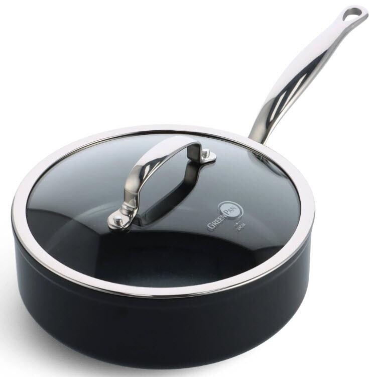 GreenPan BARCELONA PRO pánev 24 cm s poklicí, černá CC005327-001