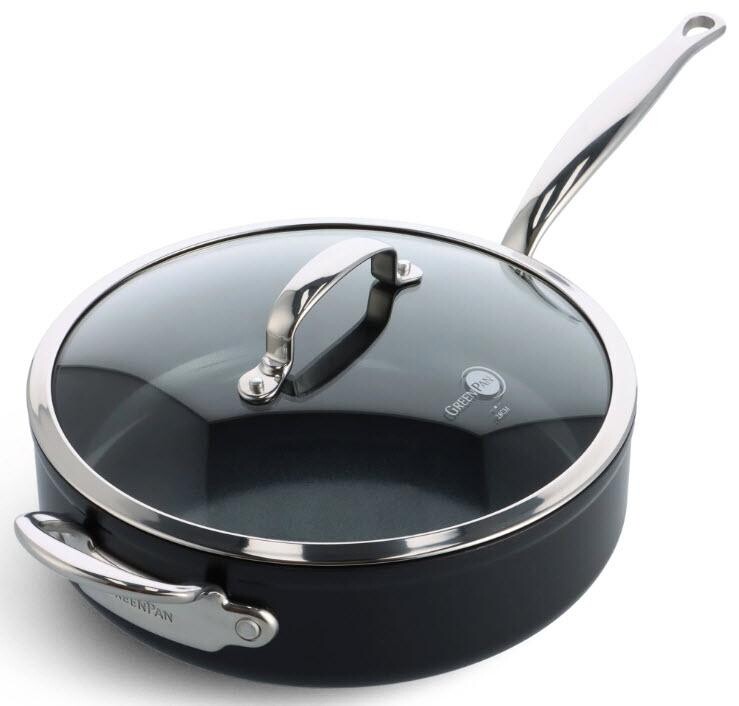 GreenPan BARCELONA PRO pánev 28 cm s poklicí a pomocnou rukojetí, černá CC005328-001