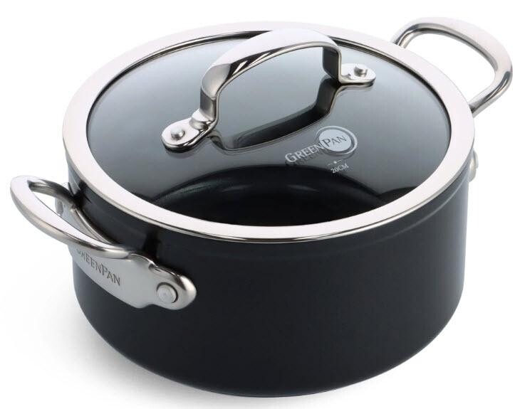 GreenPan BARCELONA PRO kastrol 20 cm s poklicí, černá CC005333-001