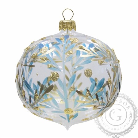 Koule 10 cm čirá se špičkou, dekor lístky