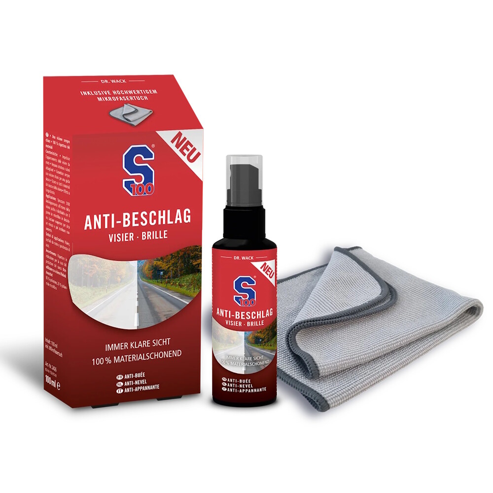 S100 Anti-Fog včetně utěrky z mikrovlákna