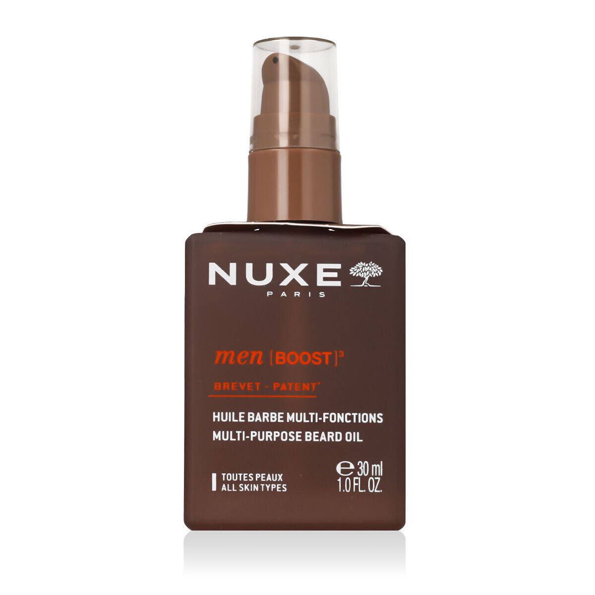 NUXE Men [BOOST]³ Multi-Purpose Beard Oil vyživující olej na vousy s dřevitě-kořeněnou vůní 30 ml