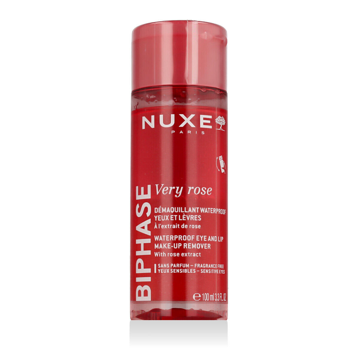 NUXE Very Rose Biphase Waterproof Eye and Lip Make-up Remover odličovač make-upu 100 ml